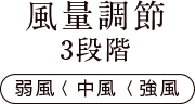 風量調節3段階 弱風 中風 強風